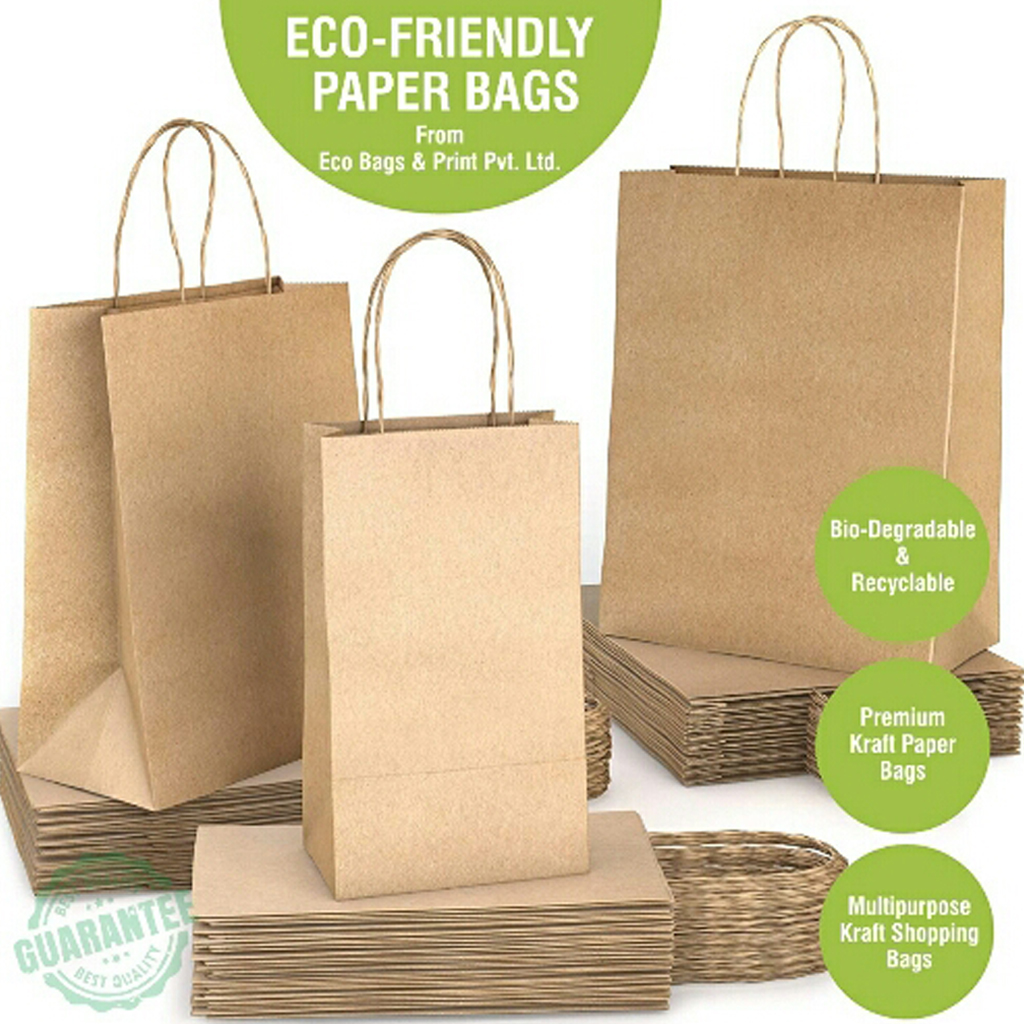 White Paper Bags - Eco Bags India